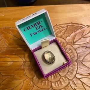 Lori Bonn Sterling Silver gold crystal with facets slide charm